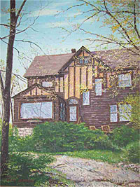 Mayford painting of Comely Bank, the home of Paul and Jean Harris. Click to enlarge. Mayford painting of Comely Bank, the home of Paul and Jean Harris. Click to enlarge.
